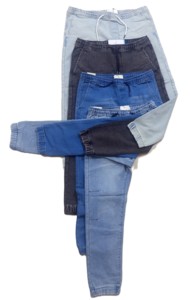 <b>Jeans</b> <b>Men</b> Knit Denim Cargo Pants Wash Solid Color Casual Mid Waist Slim Fit Quick Dry Breathable Daily Wear <b>Joggers</b> - Product Image 2