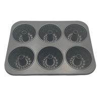 Moule à muffins en acier au carbone antiadhésif en forme de fleur 6 tasses, certifié FDA LFGB, compatible four, écologique, passe au lave-vaisselle, facile à utiliser