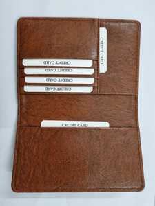 Baby Tran Genuine Leather Minimalist Card <b>Holder</b> Wallet Brown and Black Two-Tone Design - Product Image 3
