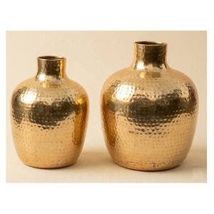 Modernos Floreros de Aluminio Hechos a Mano con Forma de Capullo Dorado, Diseño Martillado, Centro de Mesa para Sala de Estar, Comedor, Decoración de Fiestas - Product Image 2