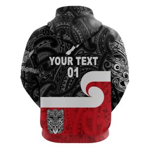 Sudadera con Capucha Personalizada con Logotipo OEM, Apliques Sublimados, Diseño Polinesio, 100% Algodón, Ropa Urbana para Hombre, Patrón Maorí Hawaiano - Product Image 3