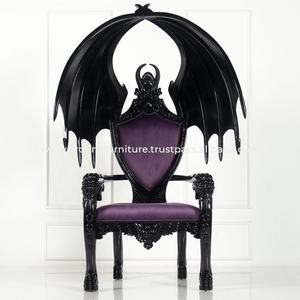 เก้าอี้บัลลังก์เคลือบเงาสีสั่งทำพิเศษสไตล์ฝรั่งเศสโบราณ รุ่นเซอร์เบรา สำหรับงานแต่งงาน โรงแรม อพาร์ตเมนต์ และเฟอร์นิเจอร์ห้องนั่งเล่น - Product Image 2