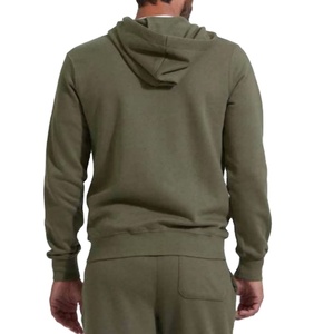 Custom Logo Front 100% Cotton Fleece Breathable Regular Fit Regular Sleeve Full Zipper Solid Color Hooded <b>Pullover</b> <b>Men</b> - Product Image 3