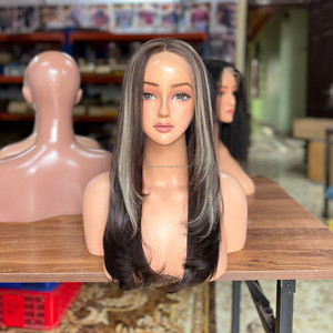 Perruques vietnamiennes les plus vendues en cheveux naturels, perruques Lace Front en cheveux vierges vietnamiens, lisses, coupées en couches, style tendance - Product Image 2