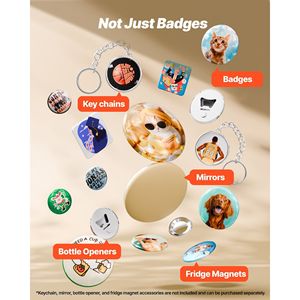 Macchina Ergonomica per la Creazione di Badge con 100 Pezzi di Componenti in Plastica Rinforzata, Taglierina Circolare da 2.28 Pollici, Chiavi Esagonali, Categoria Badge - Product Image 6