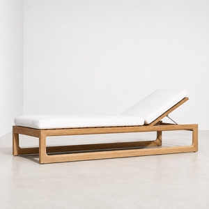 Chaise longue de luxe en teck pour l'extérieur, transat en bois massif pour villas et hôtels, fabrication OEM/ODM sur mesure, usine en Indonésie - Product Image 2