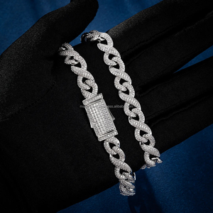 New Arrival Matrix Jewel C78 20mm Moissanite Diamonds Studded Infinity Link Two Tone Iced Hip Hop <b>Rapper</b> <b>Chain</b> Reasonable Prices - Product Image 3