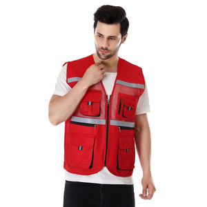 Chaleco de Topógrafo de 6 Bolsillos, Alta Visibilidad, Color Lima, ANSI Clase 3, Malla de Poliéster, Cierre Frontal con Cremallera, Bicolor Reflectante - Product Image 3