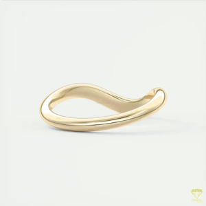 Bague de contour délicate en or et diamants pour femme, alliance empilable, design de bijoux minimaliste de luxe - Product Image 5