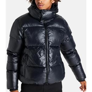 Chaqueta Híbrida Acolchada para Hombre al por Mayor |   Abrigo de invierno acanalado con capucha y mangas tejidas, proveedor mayorista de ropa acolchada personalizada - Product Image 5