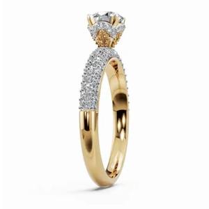 แหวนเพชรทรงกลมเพาะเลี้ยงแบบโซลิแทร์ มีให้เลือกทั้งทองคำ 9, 14 และ 18 กะรัต สีเหลือง โรสโกลด์ และสีขาว ดีไซน์เรียบหรูมินิมอล - Product Image 2