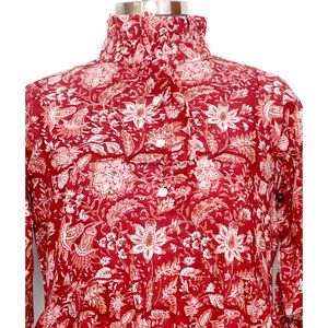 Vestido Midi de Verano con Estampado Floral de Diseño Vintage, Manga Corta, Informal, de Algodón, con Cinturón, para Mujer, Venta al por Mayor y Fabricación - Product Image 2