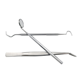 Kit d'instruments dentaires Surgiactive en acier inoxydable 3 pièces, comprenant sondes dentaires, pinces à manche, pour usage chirurgical de haute précision - Product Image 2