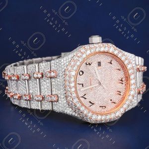 Reloj de Diamantes Moissanite Personalizado de 41 mm, Automático, Mecánico, de Acero Inoxidable, Resistente al Agua, para Hombre, Hecho a Mano, con Incrustaciones de Joyas - Product Image 3