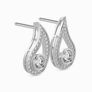 Elegantes Pendientes de Diamantes Cultivados en Laboratorio con Corte Brillante, Oro Blanco Sólido de 18K, Certificados por IGI, Regalo de Lujo para Mujer, Boda, Compromiso - Product Image 2