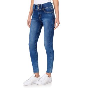 Pantalon de jegging en jean super extensible taille moyenne pour femmes, coupe ajustée et flatteuse, pantalon plat avant de couleur unie, plusieurs tailles, longueurs - Product Image 3