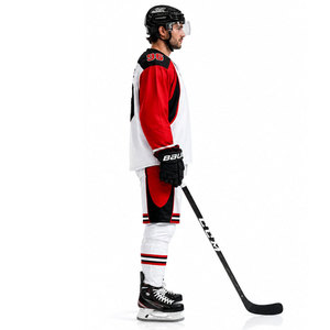 Tenue de hockey sur glace pour adultes, design athlétique, contrôle de l'humidité, tissu en maille respirant, entraînement sur patinoire, imprimé - Product Image 4