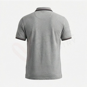 Polo de Algodón Gris de Manga Corta para Hombre, Corte Regular, Tejido Sólido, Diseño Casual y Transpirable - Product Image 2