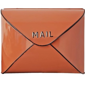 Wholesale Glossy Copper Orange <b>Wall</b> Mount Mailbox Envelope Shape Embossed MAIL Letter <b>Box</b> - Product Image 1