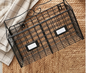 Cesta de Almacenamiento de Alambre Metálico Moderna para Montar en la Pared, Forma Rectangular, Organizador Multiusos, Elegante Adorno para el Hogar - Product Image 2