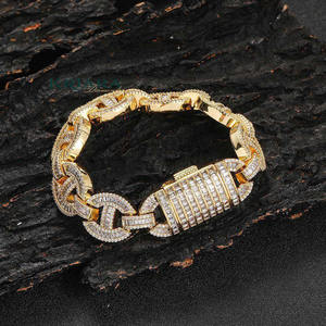 Bracelet en or pour homme avec diamants de laboratoire, bijoux de luxe de créateur, idéal pour mariage ou cadeau, disponible à la vente, directement de l'usine. - Product Image 1