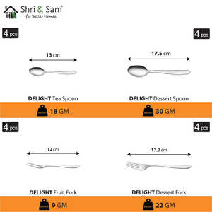 Delight ชุดอาหารเย็นสแตนเลสสำหรับ4คน, 42ชิ้น - Product Image 3