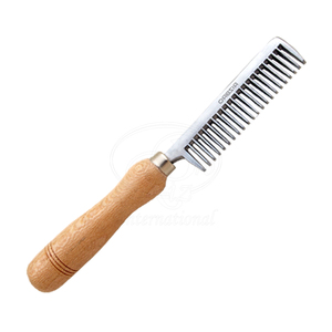 Peine de Aluminio Reutilizable para el Cuidado del Caballo con Mango de Madera para Animales Grandes - Product Image 1