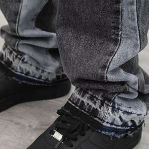 Pantalones Vaqueros Acampanados de Moda Urbana para Hombre, de Cintura Alta, Sólidos, Transpirables, Lavables, Ecológicos, Estilo Hip-Hop, Ajuste Holgado, ¡Venta Caliente! - Product Image 3