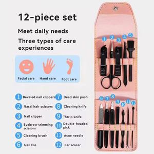 Latest 2026 Luxury <b>Nail</b> Grooming <b>Kit</b> 12 in 1 Manicure Pedicure Tools Portable Steel Beauty Set - Product Image 3