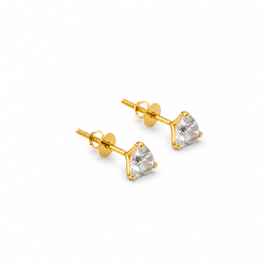 Pendientes de Oro Sólido de 18 Quilates con Moissanita de Corte Trillón, Ligeros, para Mujer, Acabado Pulido, Minimalistas, para Bodas y Fiestas, Marca Namivaa - Product Image 4