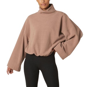 Sudadera de lana de gran tamaño con cuello de tortuga y logotipo privado 2025, manga de campana ancha con estampado bordado XS 6XL, temporada de otoño - Product Image 1