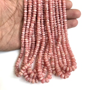 Natural Rhodochrosite Faceted Rondelle <b>Beads</b> 5-9MM Premium Rhodochrosite Gemstone <b>Bead</b> Strand 16 Inch Loose <b>Stone</b> <b>Beads</b> in Bulk - Product Image 1