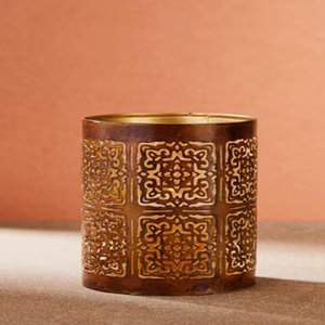 Brown Metal Cutwork Moroccan Votive Holder New Design Metal Votive Candle Holders Cylindrical Metal Candle Votive Holder - Product Image 5
