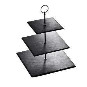 ชั้นวางขนมสองชั้นหินอ่อนและทองคำสุดหรู ถาดเสิร์ฟเค้กสวยงาม ของตกแต่งบ้านสุดหรู กำลังเป็นที่นิยม วางขายแล้ว - Product Image 5