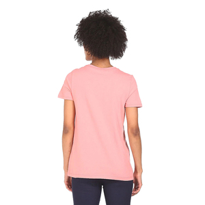 Women's <b>Pink</b> Short Sleeve V-neck Jersey Canvas T-Shirt Solid Casual Style 100% Cotton Breathable Regular Fit - Product Image 2