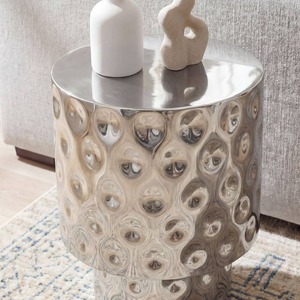 Mesa de Centro Moderna de Metal para Interiores, Diseño Contemporáneo, Mueble Decorativo para Sala de Estar, Superficie con Patrón Geométrico - Product Image 2