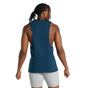 Camiseta sin mangas de algodón liso, extragrande, transpirable, ecológica, de gramaje alto, con cuello redondo, corte holgado y estilo cropped boxy, con lavado ácido, para hombre. - Product Image 3