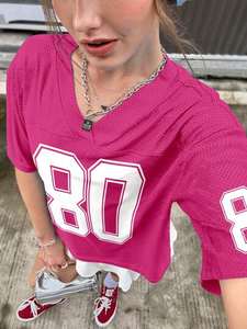 Camiseta de Fútbol Americano de Malla Estilo Urbano 2026, Cuello en V, Transpirable, con Número Impreso, Personalizable para Equipos, OEM - Product Image 3