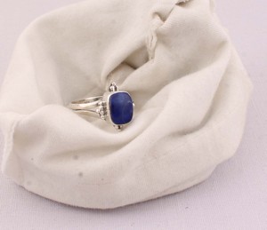 Natural <b>Lapis</b> <b>Lazuli</b> <b>Ring</b> 925 Sterling Silver Vintage Style Cushion Cut Royal Blue Gemstone <b>Ring</b> for Women Handcrafted Boho - Product Image 6