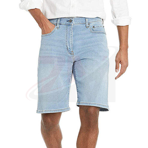 Men's Light Wash Denim Shorts Straight Leg Mid Waist Casual Wholesale Factory Supplier Custom Men Plain Denim <b>Jean</b> Shorts - Product Image 4