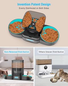 3.5L Automatic <b>Cat</b> <b>Feeder</b> for Two <b>Cats</b> with Stainless Steel Bowl and <b>Timed</b> Feeding - Product Image 6