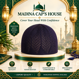 Chapeau Kufi musulman tricoté ajouré unisexe, couleur unie, extensible, respirant, bonnet chimio en coton, turban, exporté du Bangladesh - Product Image 2