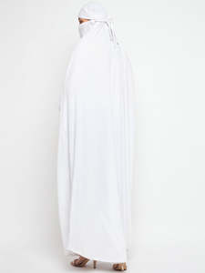 Nouvelle Abaya Blanche à Capuche 2026 pour Femme, Manches Longues, Longueur Ras du Sol, Vêtement Islamique Modeste, Coton Respirant, Tenue de Prière Moyen-Orient - Product Image 2