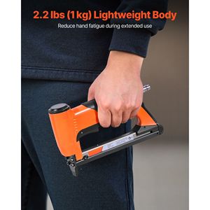 Pistola Sparagraffette Pneumatica Calibro 21 Serie 80 per Filo Sottile, Graffatrice per Tappezzeria con Corona da 1/2" e Lunghezza 1/4" 5/8", Max 150 Pezzi, Sparagraffette ad Aria - Product Image 4