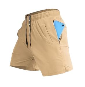 กางเกงออกกำลังกายขาสั้นผู้ชาย, กางเกงผ้าฝ้าย100% เอวยางยืดระบายอากาศได้ดีสำหรับใส่วิ่งและใส่ลำลอง - Product Image 1