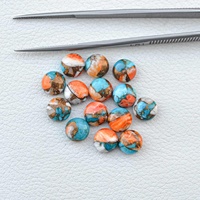 Cabochon rond plat en turquoise cuivre naturel certifié 9 mm pour la fabrication de bijoux, pierre précieuse polie en vrac, prêt à être expédié