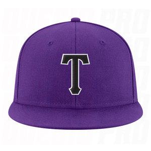 Casquette Snapback Ajustable Brodée Personnalisée Violet Noir Blanc avec Logo Brodé Premium pour Équipe Sportive et Style Urbain - Product Image 4