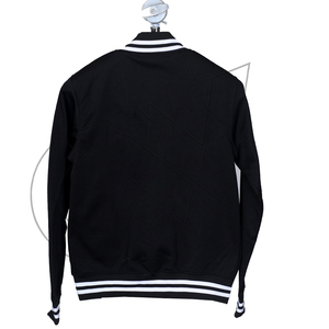 เสื้อแจ็คเก็ตวาร์ซิตี้สีดำสำหรับผู้ชาย คอตั้ง แขนยาว ทรงปกติ สไตล์ลำลอง ผ้าขนสัตว์/โพลีเอสเตอร์ กันลม เหมาะสำหรับใส่ในฤดูหนาว - Product Image 2