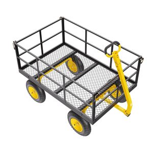 Carrello da Giardino in Acciaio da 635 kg, Carro Utilitario 2-in-1 per Esterni, Rimorchio Metallico da 13 Iarde - Product Image 1