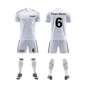 Conjunto de Camiseta de Fútbol Blanca para Hombre con Nombre del Equipo Impreso por Sublimación, Uniforme de Poliéster que Absorbe la Humedad, Secado Rápido, Servicio OEM - Product Image 1